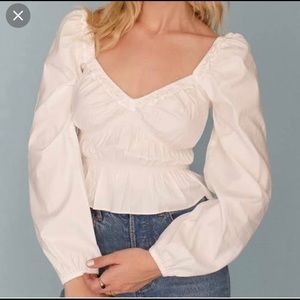 NEW Reformation White Fern Top in Large